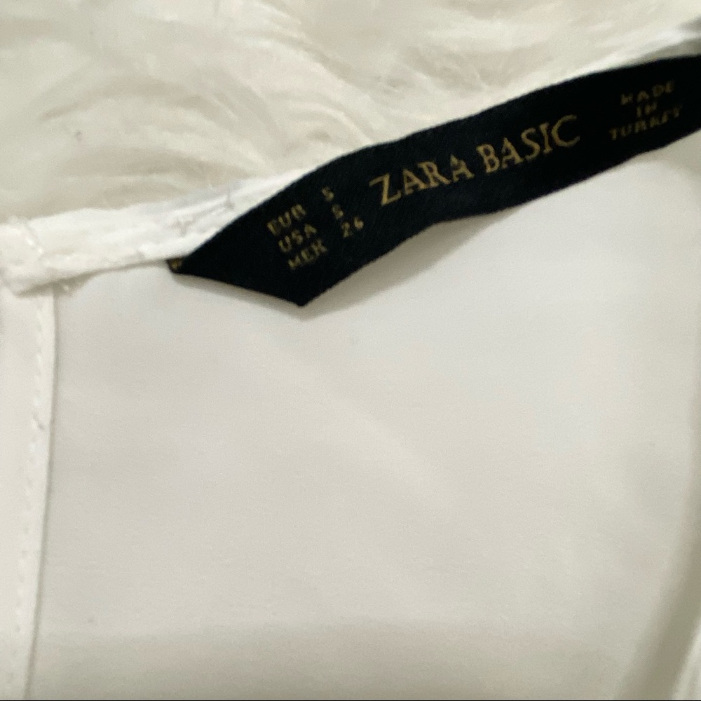 Zara Basic White Flowy Blouse - image 4